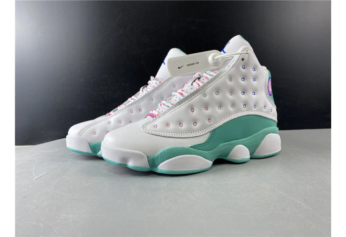Air Jordan 13 Retro White Soar Green Pink 439358-100