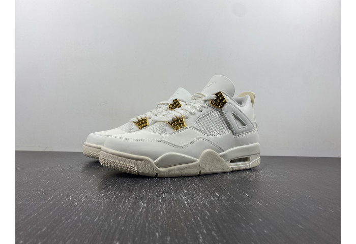 Air Jordan 4 Women''s Sail Metallic Gold Black AQ9129-170
