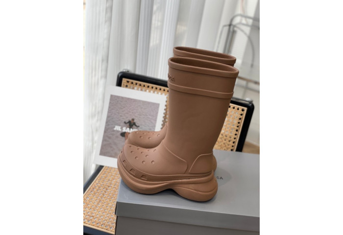 balen x Cr*0*s rubber rain boots-brown
