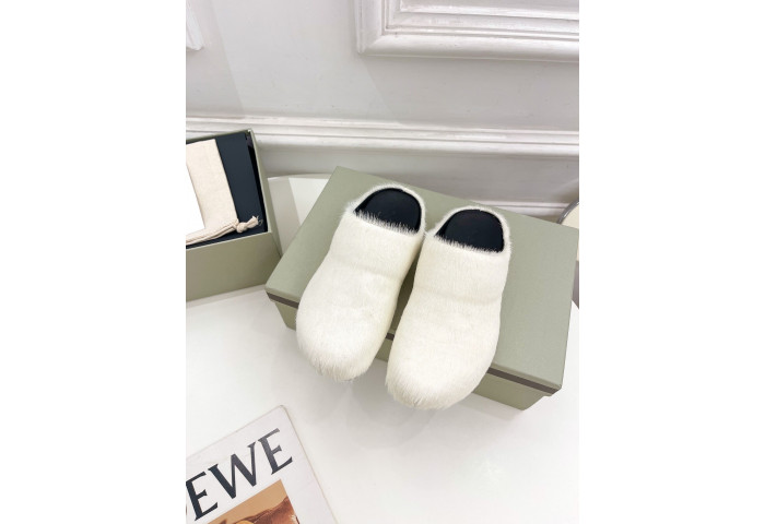 MARNI White Fussbett Sabot Loafers