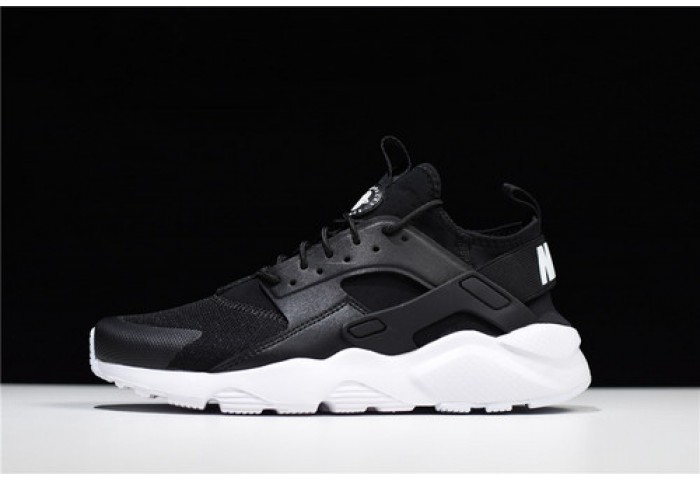NIKE Mens Huarache Run Ultra Running Shoes Black/White 819685-016