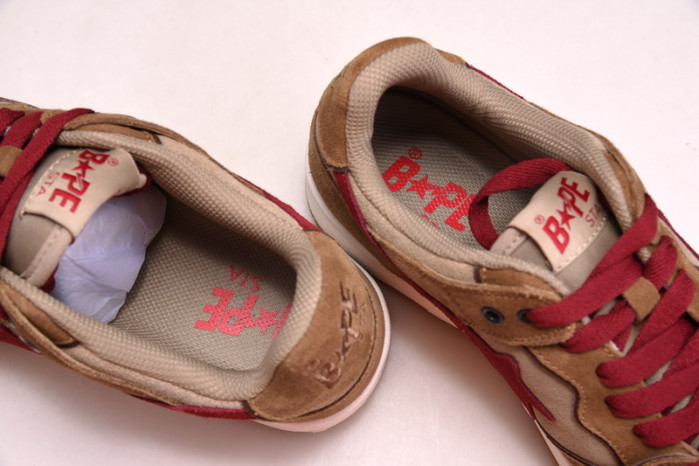 A Bathing Ape Bape SK8 to Nigo Brown/Red/White 1G70-191-030
