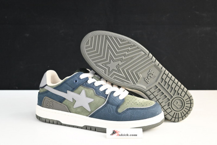 A Bathing Ape Bape SK8 Sta Army Green Dark Blue 1H80-191-019