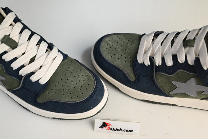 A Bathing Ape Bape SK8 Sta Army Green Dark Blue 1H80-191-019