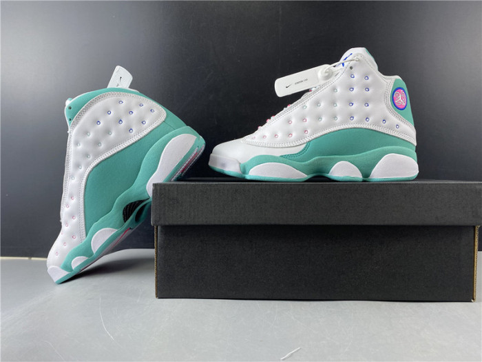 Air Jordan 13 Retro White Soar Green Pink 439358-100