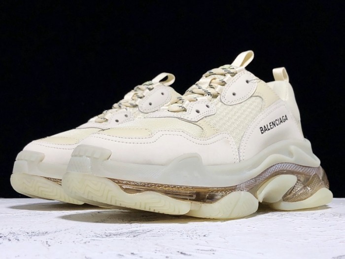 Balen TRIPLE S TRAINERS CLEAR SOLE gold and white  541624  W09O1 9005