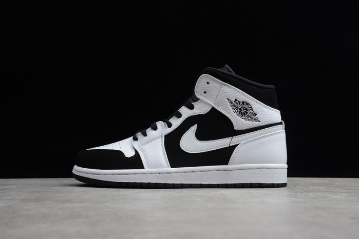 Air Jordan 1 Mid White Black 554724-113