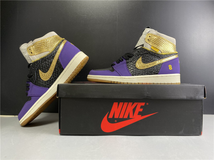 KOBE BRYANT X AIR JORDAN 1 HIGH OG BLACK-PURPLE 555088-171