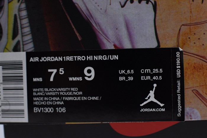 Air Jordan 1 Retro High Union Los Angeles Black Toe BV1300-106