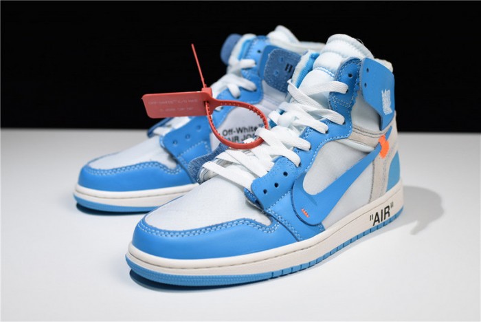 OF X Air Jordan 1 Retro High University Blue AQ0818-148