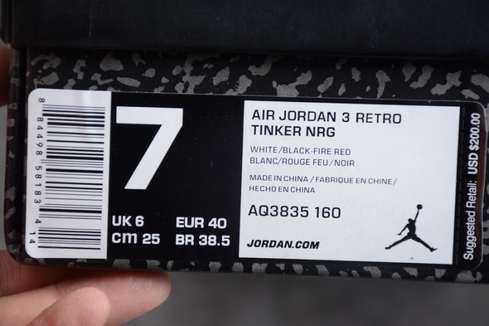 Air Jordan 3 Retro Tinker Hatfield AQ3835-160