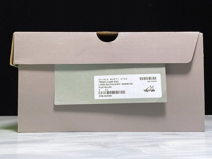 Balen TRIPLE S TRAINERS CLEAR SOLE FLLO YELLOW  541624 W09O1 9002