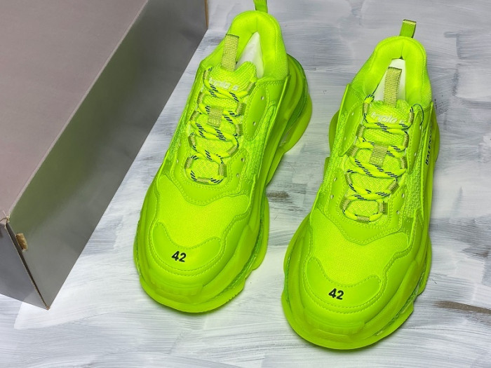 Balen TRIPLE S TRAINERS CLEAR SOLE FLLO YELLOW  541624 W09O1 9002