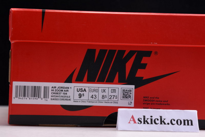Air Jordan 1 Retro High Zoom White Racer Blue CK6637-104