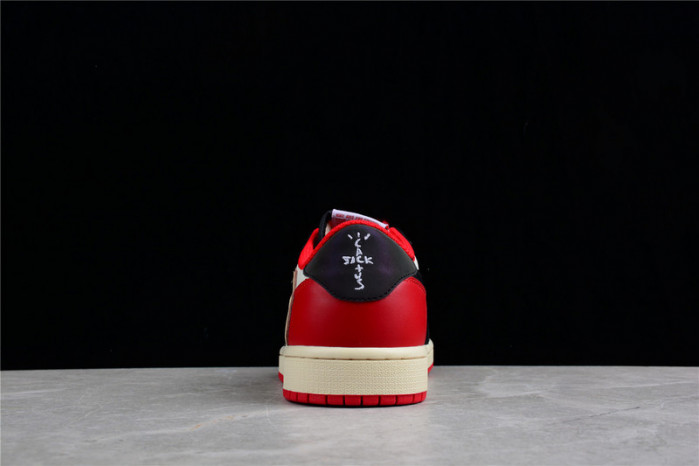 TRAVIS SCOTT X FRAGMENT AIR JORDAN 1 LOW OG SP BLACK/WHITE-GYM RED CQ4278-088