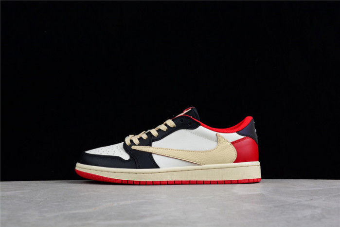TRAVIS SCOTT X FRAGMENT AIR JORDAN 1 LOW OG SP BLACK/WHITE-GYM RED CQ4278-088