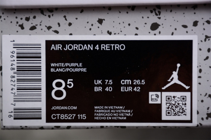 AIR JORDAN 4 GS WHITE/PURPLE CT8517-115