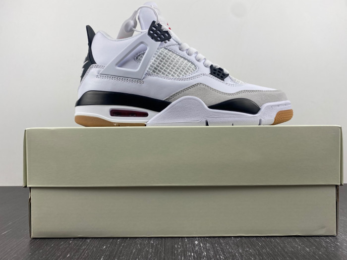 Air Jordan 4 Retro white grey black